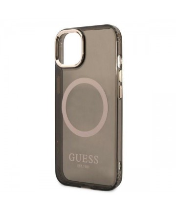 Guess Gold Outline Translucent MagSafe case for iPhone 13 - black
