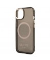 Guess Gold Outline Translucent MagSafe case for iPhone 13 - black
