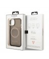 Guess Gold Outline Translucent MagSafe case for iPhone 13 - black