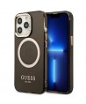 Guess Gold Outline Translucent MagSafe case for iPhone 13 Pro Max - black