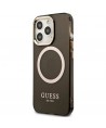 Guess Gold Outline Translucent MagSafe case for iPhone 13 Pro Max - black
