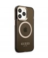 Guess Gold Outline Translucent MagSafe case for iPhone 13 Pro Max - black