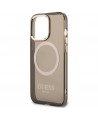 Guess Gold Outline Translucent MagSafe case for iPhone 13 Pro Max - black