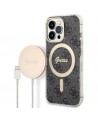 Set Guess GUBPP13LH4EACSK Case+ Charger iPhone 13 Pro black/black hard case 4G Print MagSafe