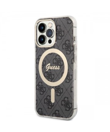 Set Guess GUBPP13LH4EACSK Case+ Charger iPhone 13 Pro black/black hard case 4G Print MagSafe