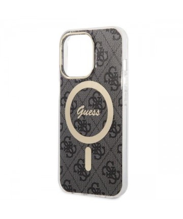 Set Guess GUBPP13LH4EACSK Case+ Charger iPhone 13 Pro black/black hard case 4G Print MagSafe