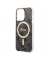 Set Guess GUBPP13LH4EACSK Case+ Charger iPhone 13 Pro black/black hard case 4G Print MagSafe