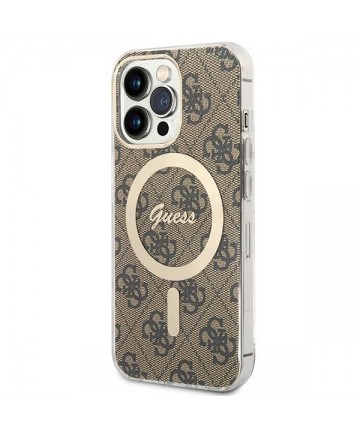 Set Guess GUBPP13LH4EACSW Case+ Charger iPhone 13 Pro brown/brown hard case 4G Print MagSafe
