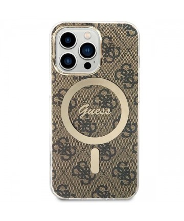 Set Guess GUBPP13LH4EACSW Case+ Charger iPhone 13 Pro brown/brown hard case 4G Print MagSafe
