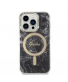Set Guess GUBPP14LHMEACSK Case+ Charger iPhone 14 Pro 6.1" black/black hard case Marble MagSafe