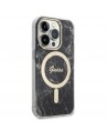 Set Guess GUBPP14LHMEACSK Case+ Charger iPhone 14 Pro 6.1" black/black hard case Marble MagSafe