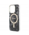 Set Guess GUBPP14LHMEACSK Case+ Charger iPhone 14 Pro 6.1" black/black hard case Marble MagSafe