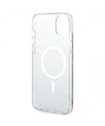 Set Guess GUBPP14SHMEACSK Case+ Charger iPhone 14 6.1" black/black hard case Marble MagSafe