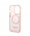 Guess GUHMP14LHTCMP iPhone 14 Pro 6.1" pink/pink hard case Gold Outline Translucent MagSafe