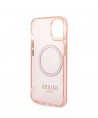 Guess GUHMP14MHTCMP iPhone 14 Plus 6.7" pink/pink hard case Gold Outline Translucent MagSafe