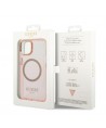 Guess GUHMP14MHTCMP iPhone 14 Plus 6.7" pink/pink hard case Gold Outline Translucent MagSafe