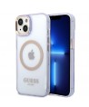 Guess GUHMP14SHTCMU iPhone 14 6.1" purple/purple hard case Gold Outline Translucent MagSafe