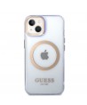 Guess GUHMP14SHTCMU iPhone 14 6.1" purple/purple hard case Gold Outline Translucent MagSafe