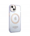 Guess GUHMP14SHTCMU iPhone 14 6.1" purple/purple hard case Gold Outline Translucent MagSafe