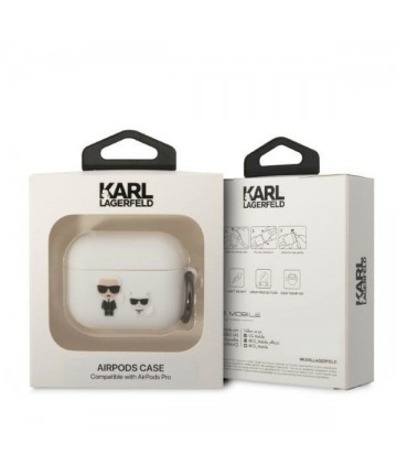 Karl Lagerfeld KLACAPSILKCW AirPods Pro cover white/white Silicone Karl & Choupette
