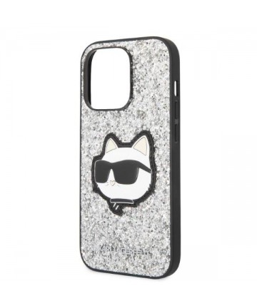 Karl Lagerfeld KLHCP14LG2CPS iPhone 14 Pro 6.1" silver/silver hardcase Glitter Choupette Patch