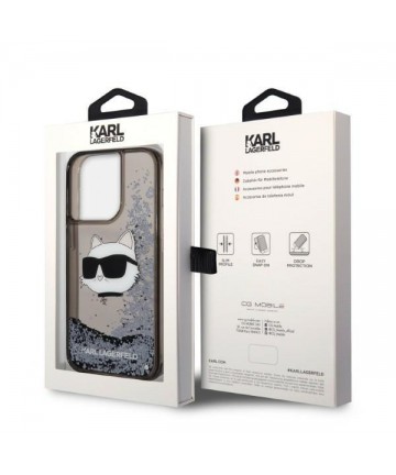 Karl Lagerfeld KLHCP14LLNCHCK iPhone 14 Pro 6.1" black/black hardcase Glitter Choupette Head