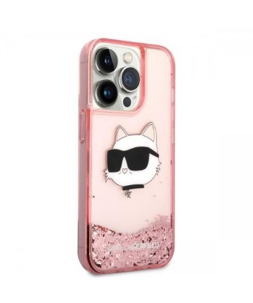 Karl Lagerfeld KLHCP14LLNCHCP iPhone 14 Pro 6.1" pink/pink hardcase Glitter Choupette Head