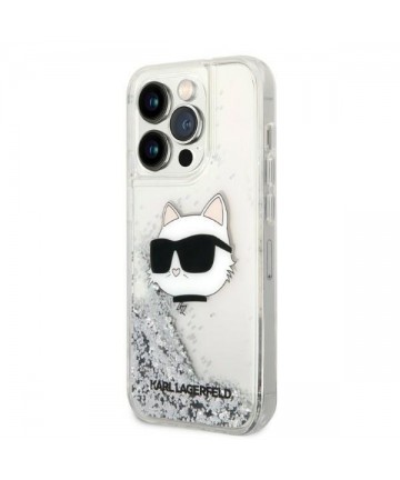 Karl Lagerfeld KLHCP14LLNHCCS iPhone 14 Pro 6.1" silver/silver hardcase Glitter Choupette Head