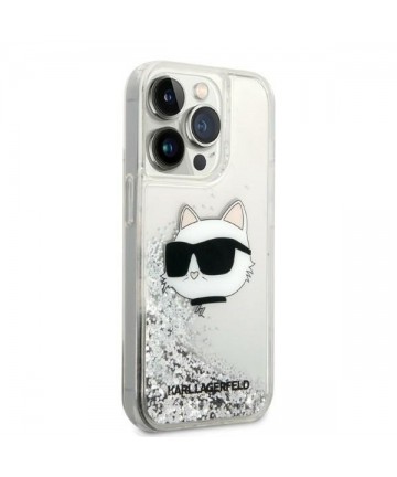 Karl Lagerfeld KLHCP14LLNHCCS iPhone 14 Pro 6.1" silver/silver hardcase Glitter Choupette Head