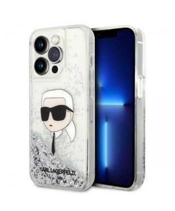 Karl Lagerfeld KLHCP14LLNKHCH iPhone 14 Pro 6.1" silver/silver hardcase Glitter Karl Head