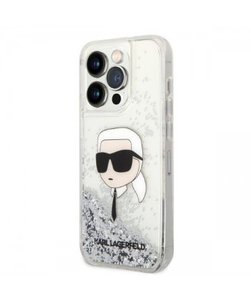 Karl Lagerfeld KLHCP14LLNKHCH iPhone 14 Pro 6.1" silver/silver hardcase Glitter Karl Head