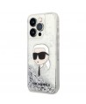 Karl Lagerfeld KLHCP14LLNKHCH iPhone 14 Pro 6.1" silver/silver hardcase Glitter Karl Head