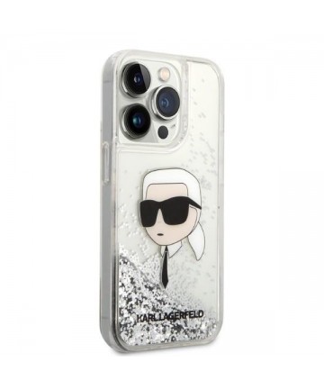 Karl Lagerfeld KLHCP14LLNKHCH iPhone 14 Pro 6.1" silver/silver hardcase Glitter Karl Head