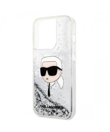 Karl Lagerfeld KLHCP14LLNKHCH iPhone 14 Pro 6.1" silver/silver hardcase Glitter Karl Head