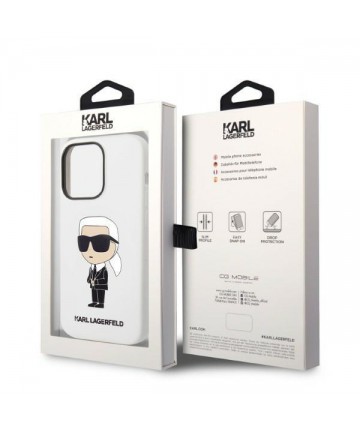 Karl Lagerfeld KLHCP14LSNIKBCH iPhone 14 Pro 6.1" hardcase white/white Silicone Ikonik