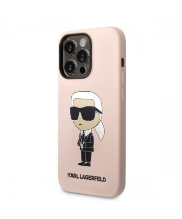 Karl Lagerfeld KLHCP14LSNIKBCP iPhone 14 Pro 6.1" hardcase pink/pink Silicone Ikonik