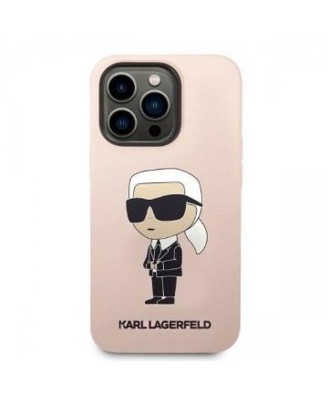 Karl Lagerfeld KLHCP14LSNIKBCP iPhone 14 Pro 6.1" hardcase pink/pink Silicone Ikonik