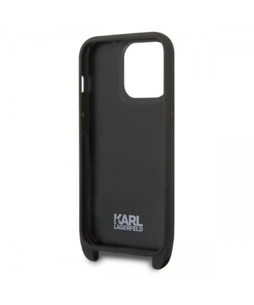 Karl Lagerfeld KLHCP14LSTMMK iPhone 14 Pro 6.1" hardcase black/black Monogram Plaque Logo Strap