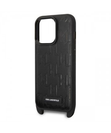 Karl Lagerfeld KLHCP14LSTMMK iPhone 14 Pro 6.1" hardcase black/black Monogram Plaque Logo Strap