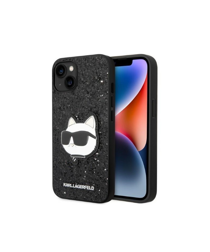 Karl Lagerfeld KLHCP14MG2CPK iPhone 14 Plus 6.7" black/black hardcase Glitter Choupette Patch