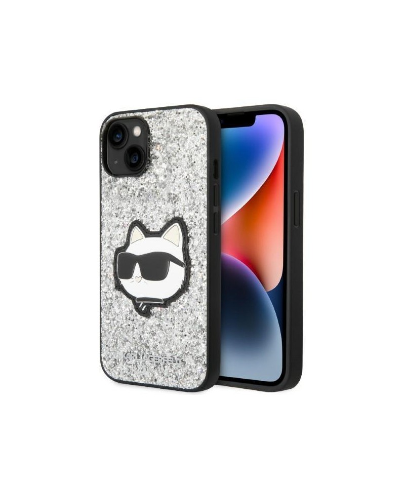 Karl Lagerfeld KLHCP14MG2CPS iPhone 14 Plus 6.7" silver/silver hardcase Glitter Choupette Patch