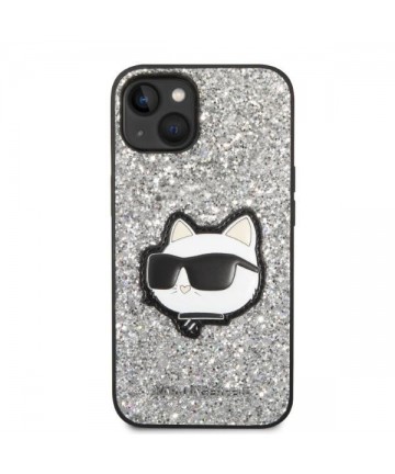 Karl Lagerfeld KLHCP14MG2CPS iPhone 14 Plus 6.7" silver/silver hardcase Glitter Choupette Patch