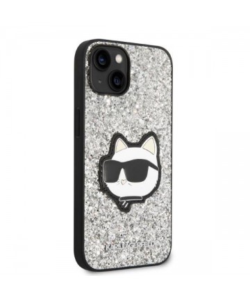 Karl Lagerfeld KLHCP14MG2CPS iPhone 14 Plus 6.7" silver/silver hardcase Glitter Choupette Patch