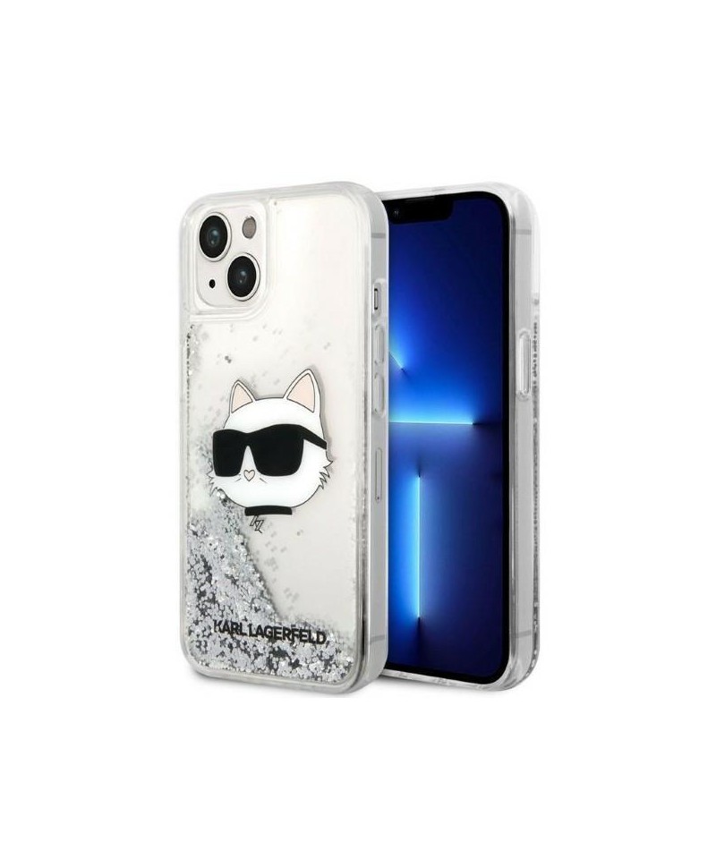 Karl Lagerfeld KLHCP14MLNHCCS iPhone 14 Plus 6.7" silver/silver hardcase Glitter Choupette Head