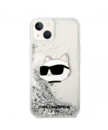 Karl Lagerfeld KLHCP14MLNHCCS iPhone 14 Plus 6.7" silver/silver hardcase Glitter Choupette Head