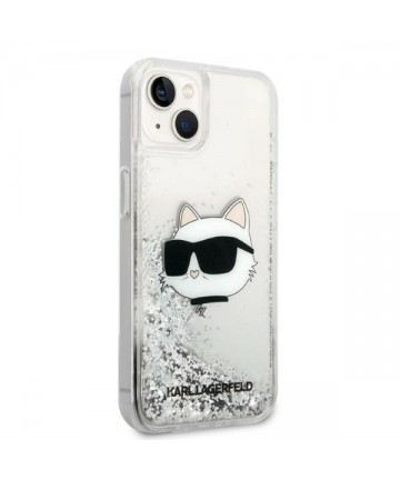 Karl Lagerfeld KLHCP14MLNHCCS iPhone 14 Plus 6.7" silver/silver hardcase Glitter Choupette Head