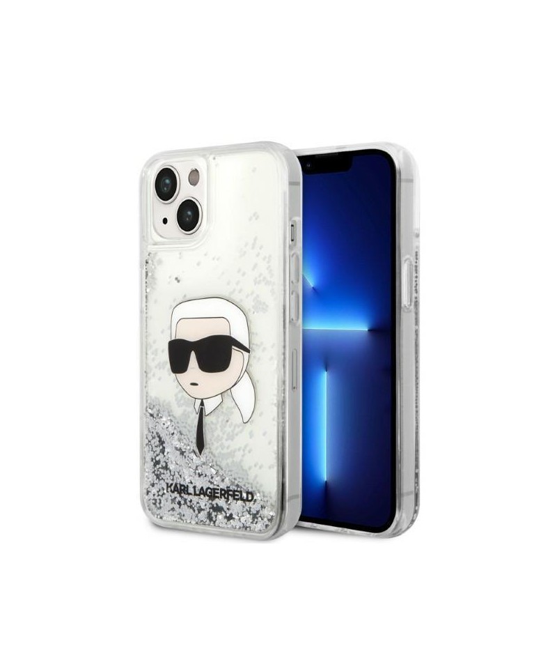 Karl Lagerfeld KLHCP14MLNKHCH iPhone 14 Plus 6.7" silver/silver hardcase Glitter Karl Head