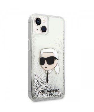 Karl Lagerfeld KLHCP14MLNKHCH iPhone 14 Plus 6.7" silver/silver hardcase Glitter Karl Head