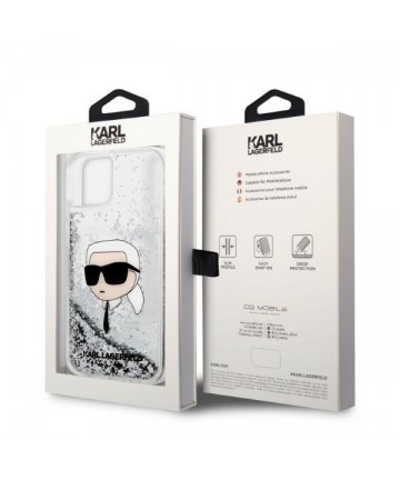 Karl Lagerfeld KLHCP14MLNKHCH iPhone 14 Plus 6.7" silver/silver hardcase Glitter Karl Head