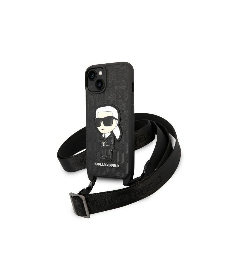 Karl Lagerfeld KLHCP14MSTKMK iPhone 14 Plus 6.7" black/black hardcase Monogram Ikonik Patch